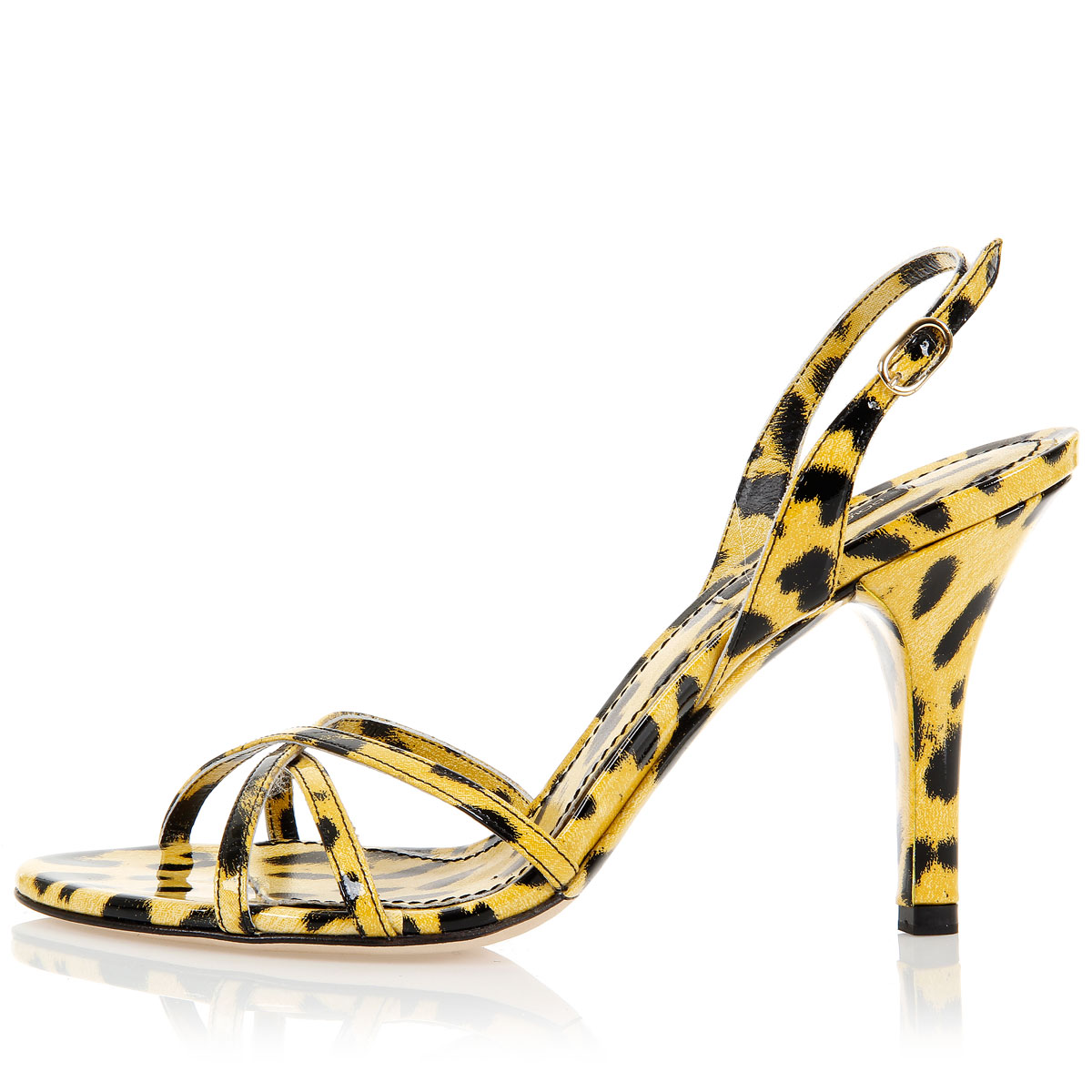 DOLCE & GABBANA D&G Women New Yellow Patent Leather Sandal Shoes Made