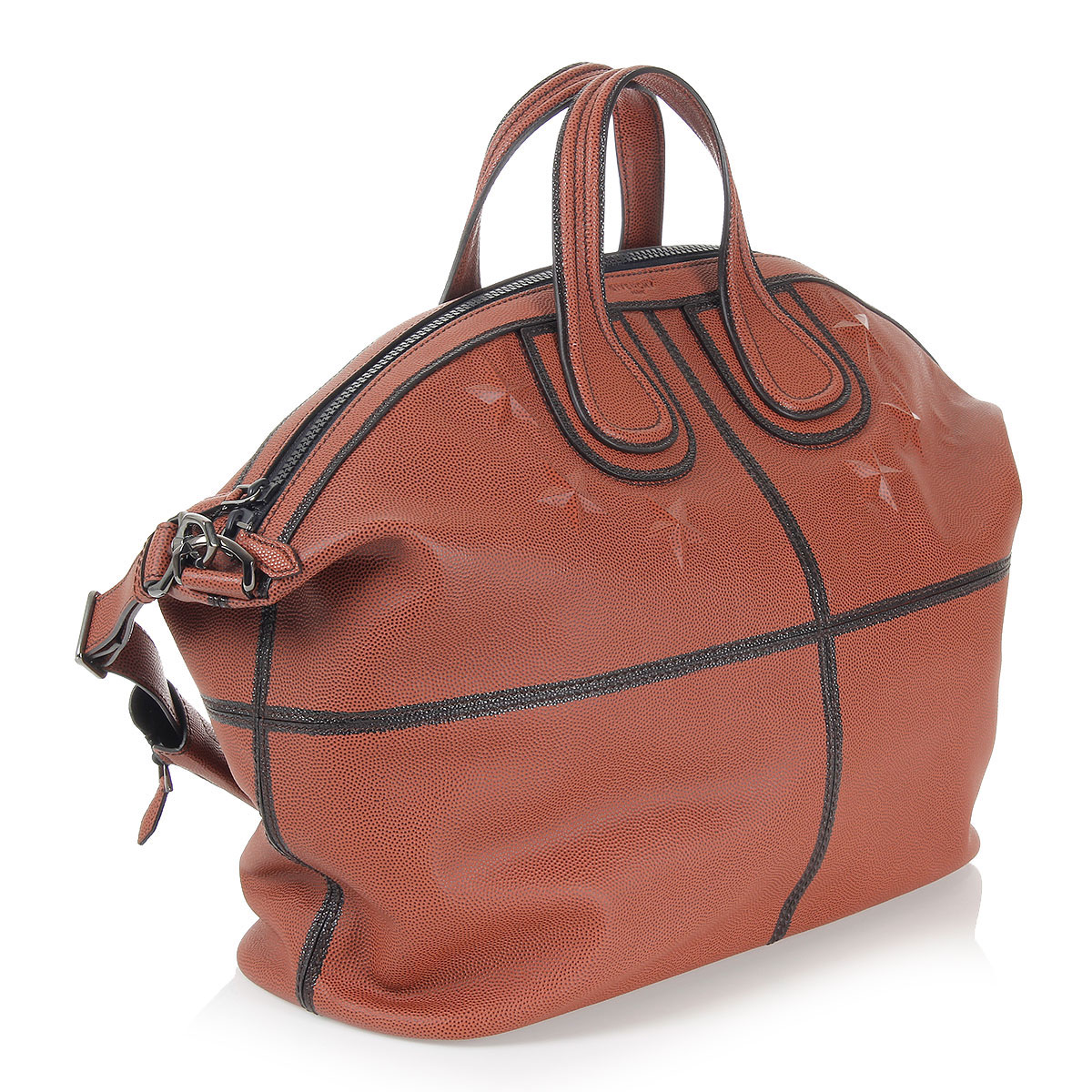 GIVENCHY Men Red Printed Leather Travel Bag with Shoulder Strap New