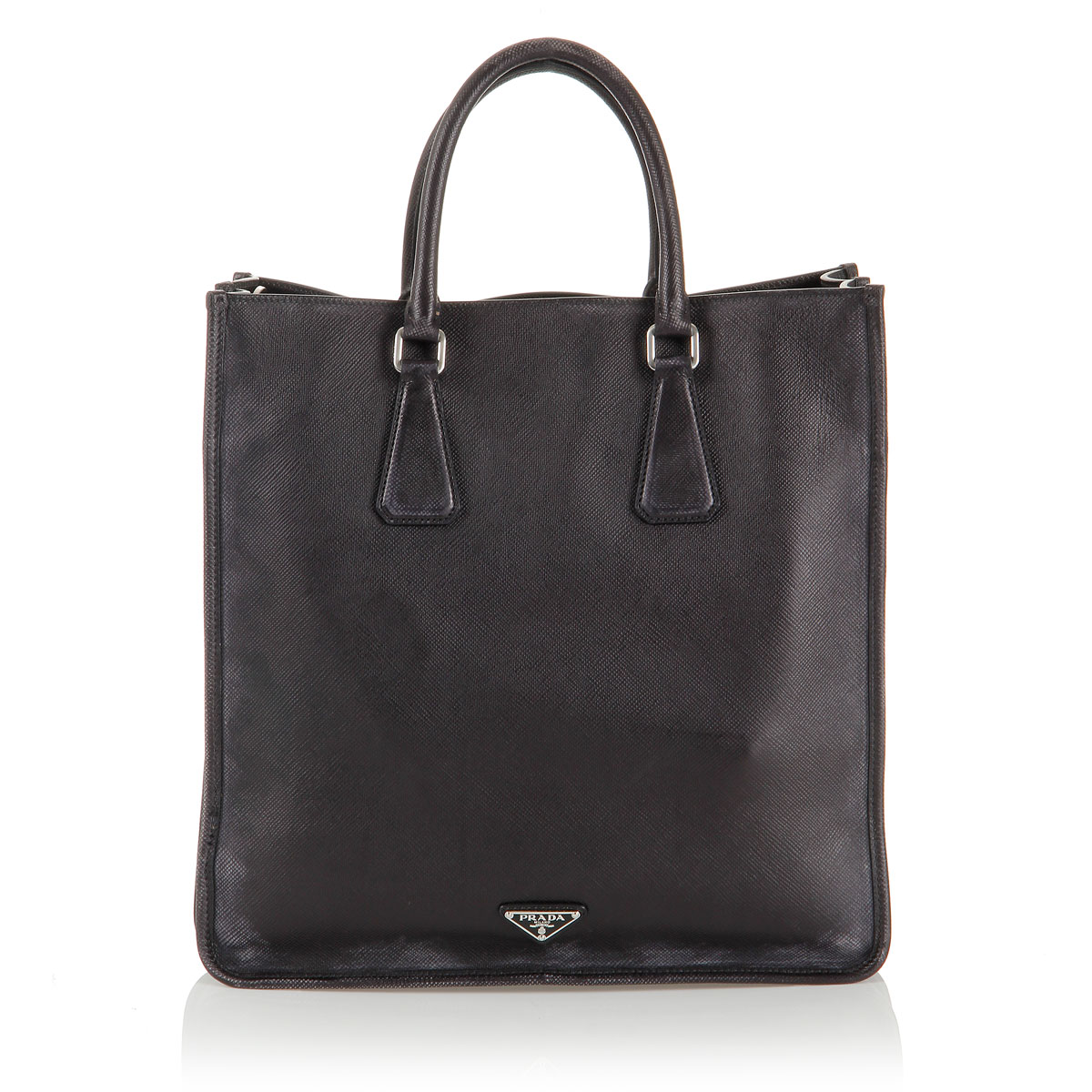 prada leather shopping bag