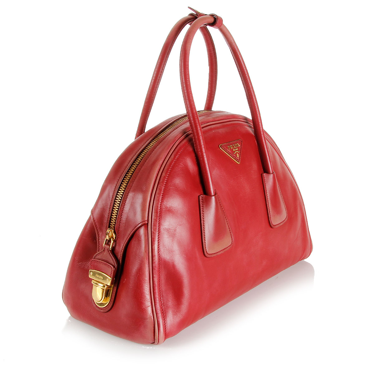 Prada Women Leather holdall bag vintage effect - Spence Outlet