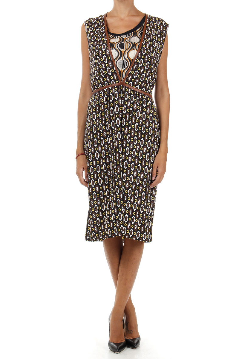 prada abstract pattern v neck dress spence outlet prada abstract pattern v neck dress spence outlet